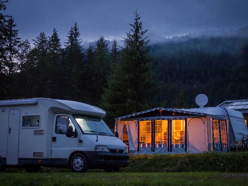 Strom auf dem Campingplatz