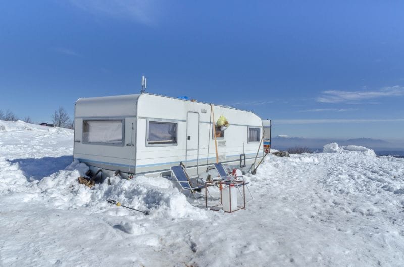 Winterkamperen caravan