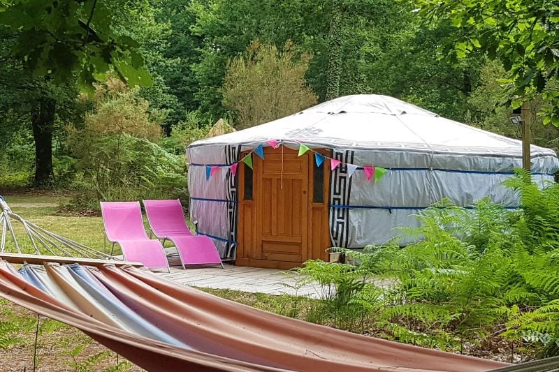 Besondere Glamping-Unterkünfte: Jurte Campingplatz Du Bois de St. Hilaire