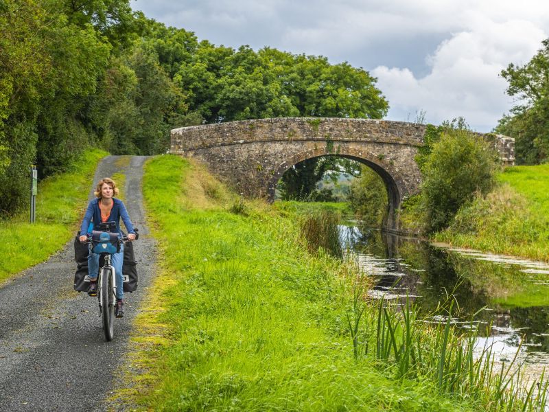The Royal Canal Greenway, cycling through the typical Irish landscape
