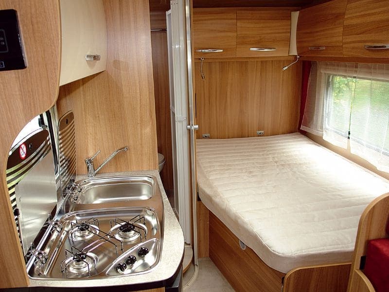 Frans bed in caravan