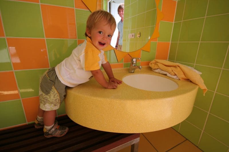 Sanitäre Einrichtungen für Kinder auf dem Campingplatz Bled