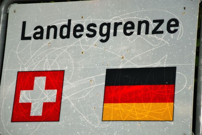 Grenzschild Deutschland Schweiz