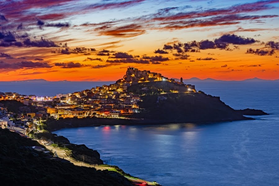 Abendstimmung über Cagliari