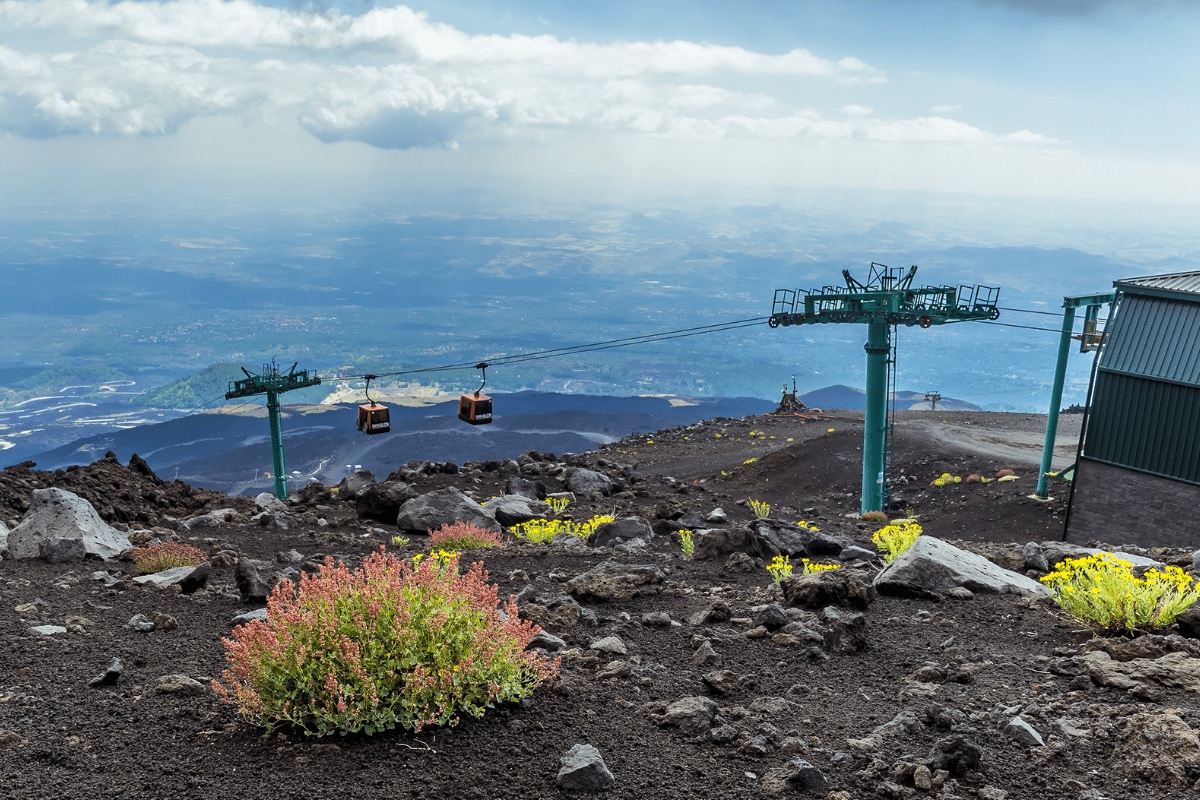 Seilbahn am Ätna auf Sizilien