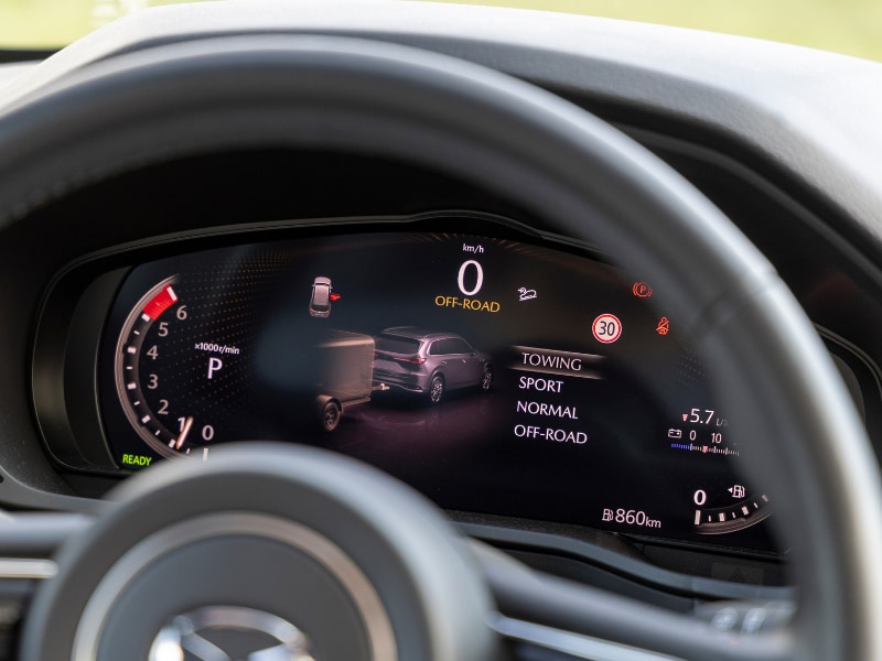 Anzeige der verschiedenen Fahrmodi auf dem Display