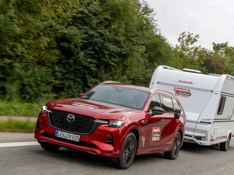 Der Mazda CX-80 als Zugfahrzeug