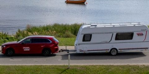 Der Mazda CX-80 Homura Plus als Zugfahrzeug