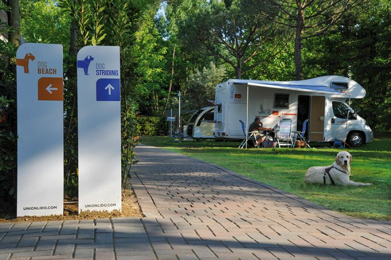 Campingplatz mit Hundestrand direkt am Platz und Camping mit Hund am Wasser in Italien