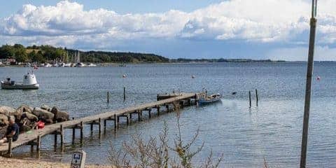 Campen am Strand in Dänemark